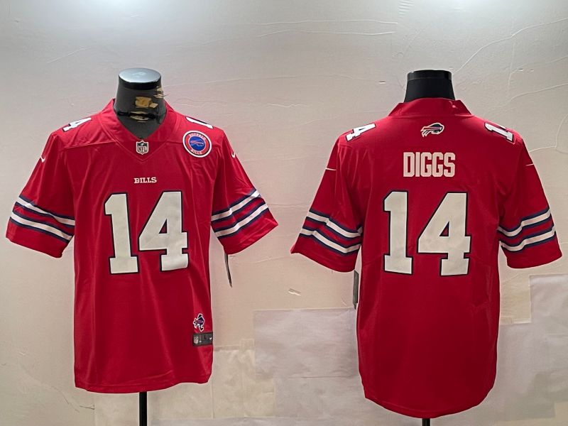 Men Buffalo Bills #14 Diggs Red Second generation 2024 Nike Limited NFL Jersey style 2